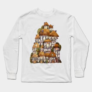 Whimsical Houses Abstract Long Sleeve T-Shirt